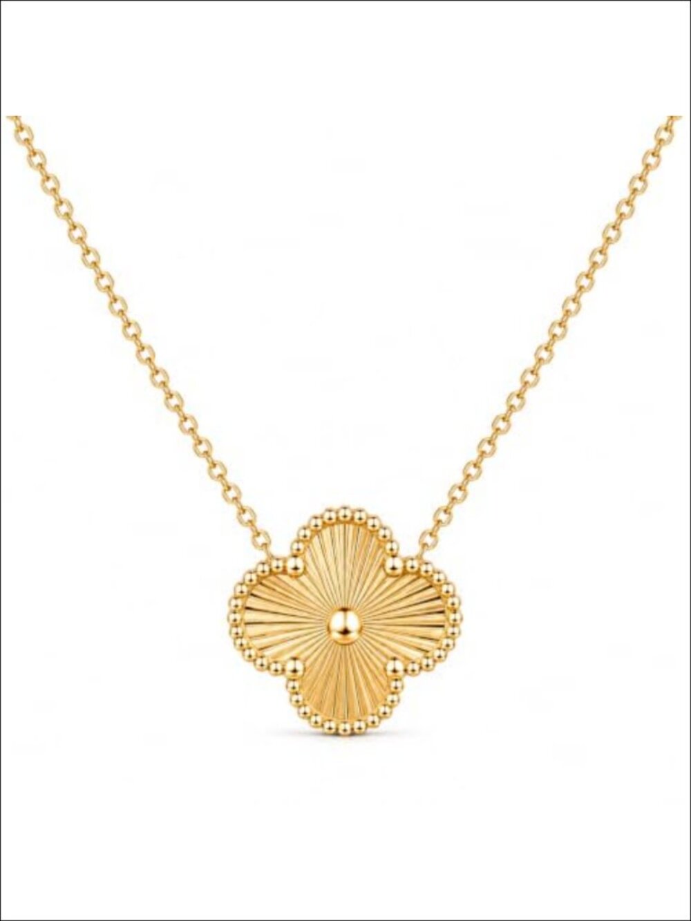 18K Gold Plated Four Leaf Clover Pendant Necklace